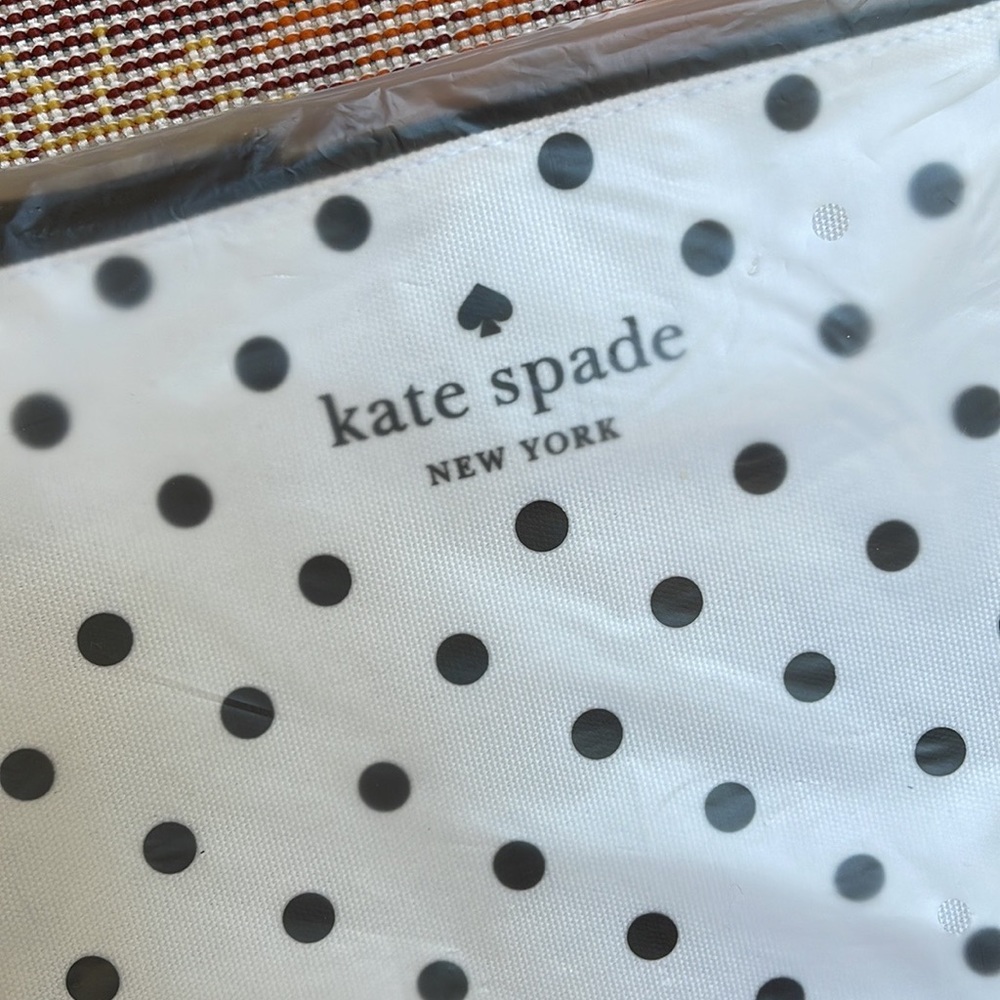 Kate Spade Large Canvas Polka Dot Zip Pouch - Picture 12 of 16